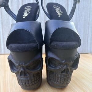 NEW Pleaser RAPTURE Skull Platform Heels Stiletto Exotic Pole Dance Black Size 6